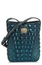 Brahmin Marley Croc Embossed Leather Crossbody Bag - Blue/green