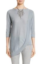Women's Fabiana Filippi Cashmere & Silk Drape Sweater Us / 38 It - Blue