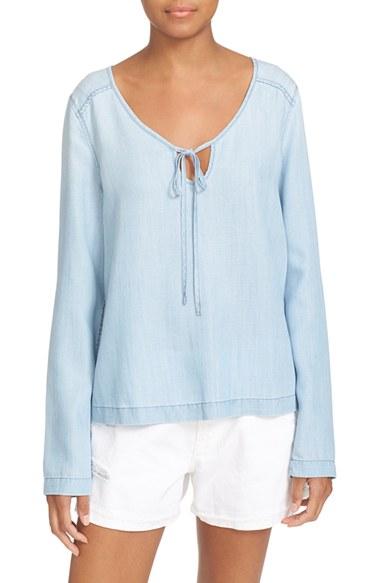 Women's Frame Chambray Blouse - Blue
