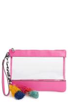 Vince Camuto Thore Clear Tassel Wristlet Clutch - Pink