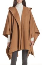 Women's Theory New Divide Hooded Poncho Coat, Size /small - Brown