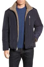 Men's Marc New York Faux Shearling Reversible Quilted Jacket, Size - Blue