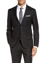 Men's Strong Suit Trim Fit Stretch Solid Wool Blazer R - Black