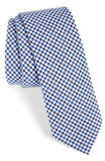 Men's 1901 Plaid Cotton Tie, Size - Blue