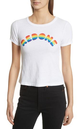 Women's Re/done Rainbow Graphic Tee - White