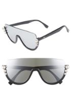 Women's Fendi 57mm Polarized Rimless Shield Sunglasses - Grey