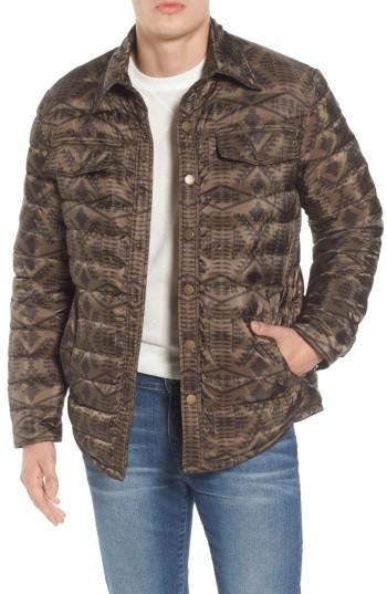 Men's Pendleton Moab Water Resistant Down Shirt Jacket - Green