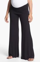 Women's Maternal America Knit Flare Leg Maternity Pants - Black