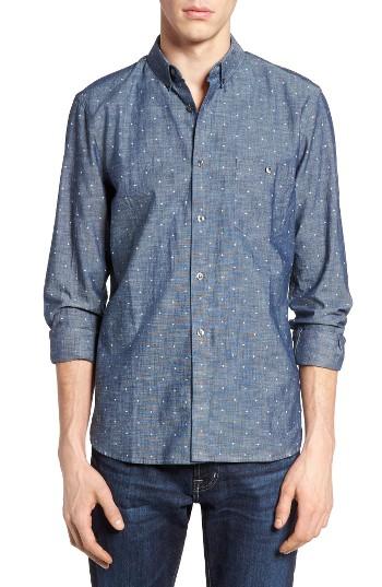 Men's French Connection Print Slub Chambray Shirt