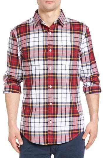 Men's Original Penguin Extra Trim Fit Oxford Plaid Shirt