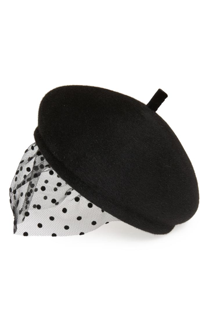 Women's Maison Michel New Bonnie Veil Fur Felt Beret -