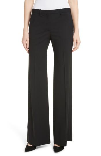 Women's Theory Demetria 2 Flare Leg Good Wool Suit Pants - Black