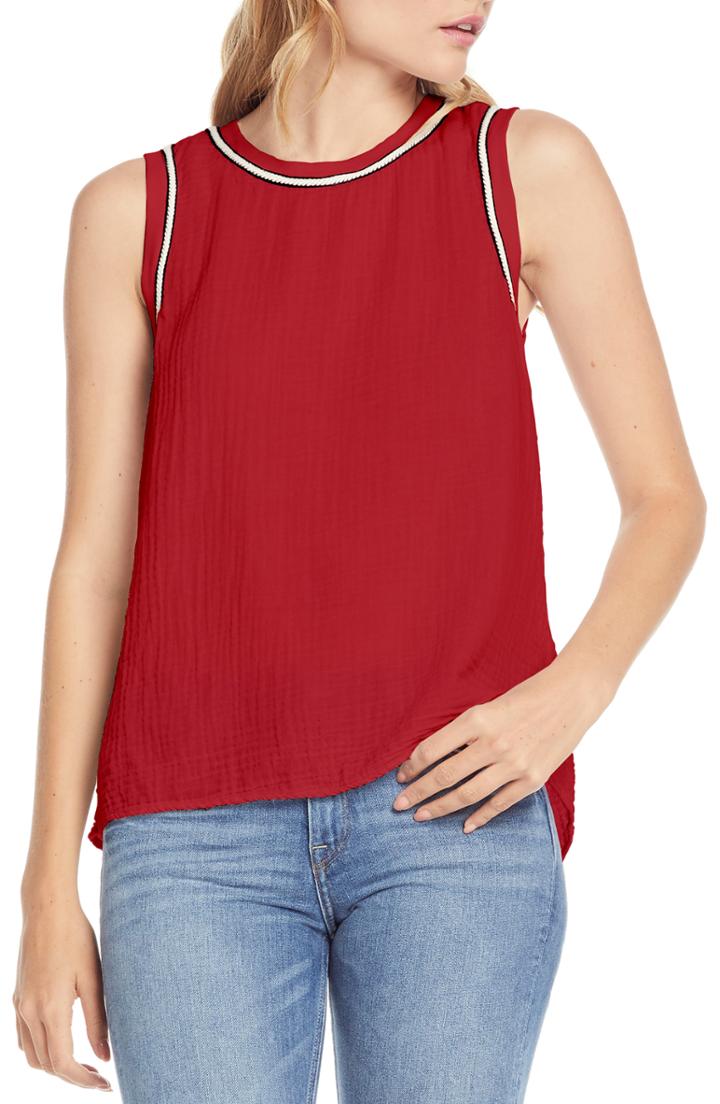 Women's Michael Stars Double Gauze Tank Top - Red
