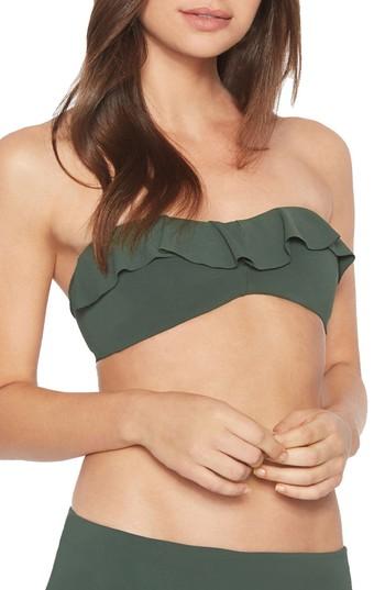 Women's Robin Piccone Lina Ruffle Bandeau Bikini Top - Green