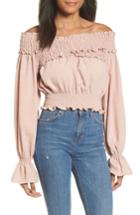 Women's Tularosa Delany Off The Shoulder Crop Top - Pink