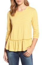 Women's Caslon Peplum Tee, Size - Yellow