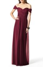 Women's Dessy Collection Ruched Chiffon Gown - Red