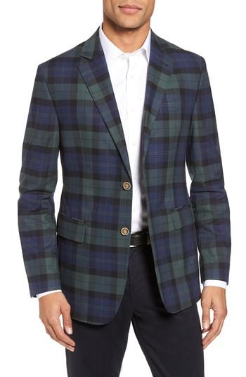 Men's Vineyard Vines Classic Fit Blackwatch Plaid Sport Coat R - Blue