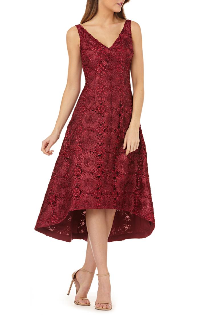 Women's Js Collections Pinwheel Soutache High/low Gown