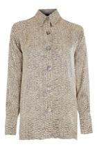 Women's Topshop Boutique Mini Spot Shirt Us (fits Like 0-2) - Beige