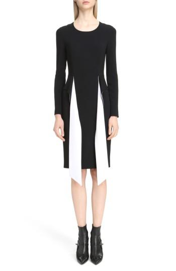 Women's Givenchy Bicolor Cutaway Stretch Cady Dress Us / 40 Fr - Black