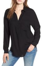 Women's Slouchy Pullover Shirt, Size - Black