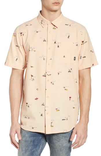 Men's Vans Tres Palmas Short Sleeve Shirt - Orange