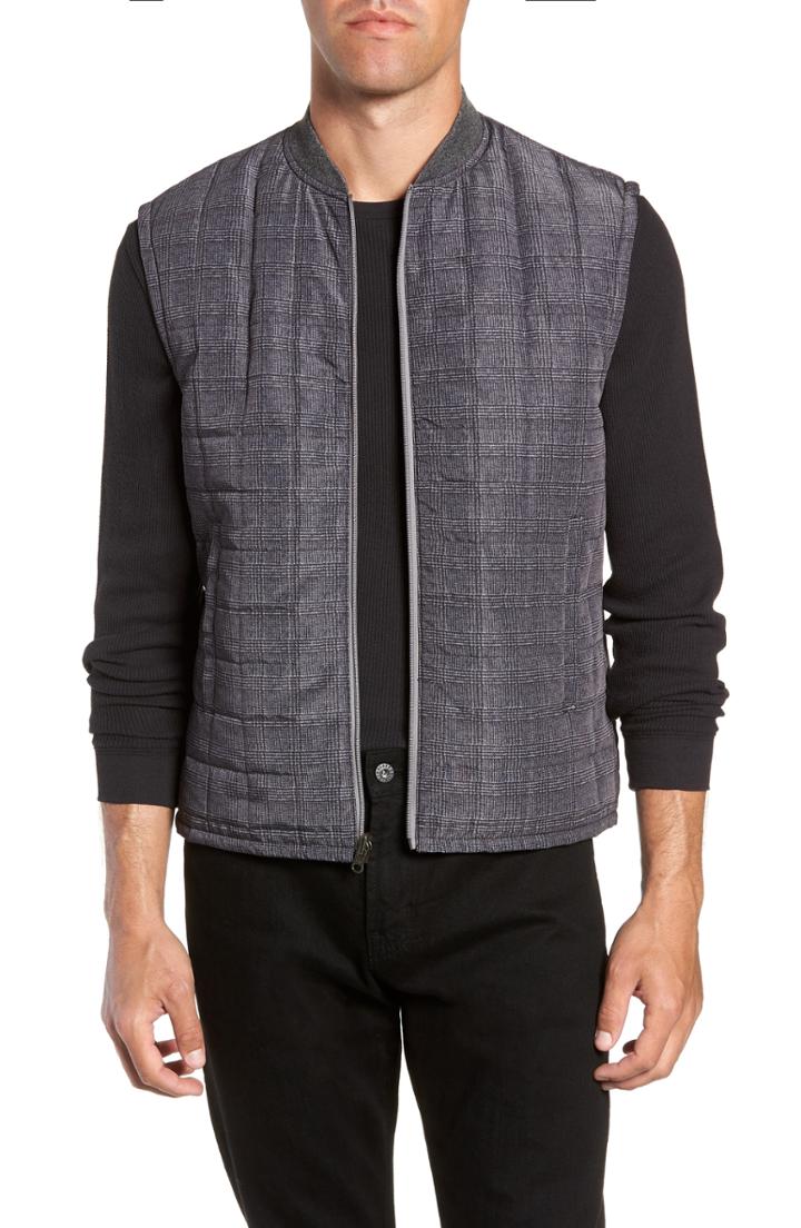 Men's W.r.k Romeo Plaid Quilted Vest, Size - Grey