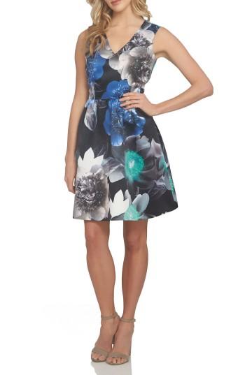 Women's Cece Rose Fit & Flare Dress - Black