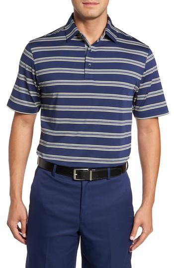 Men's Bobby Jones Xh2o Wren Heather Stripe Polo, Size - Blue