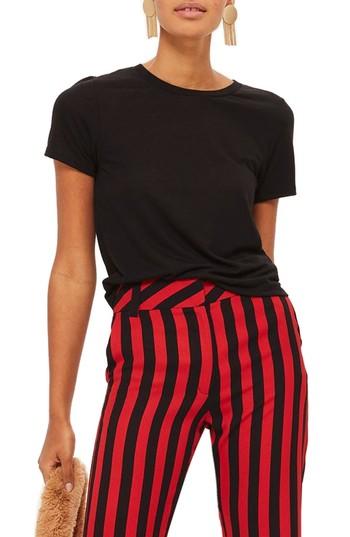 Women's Topshop Neat Crewneck Tee Us (fits Like 0-2) - Black