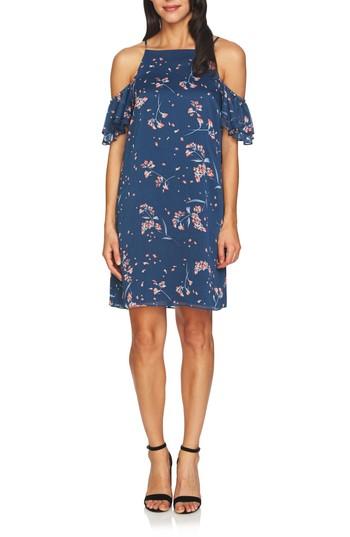 Women's Cece Nika Cold Shoulder Shift Dress - Blue