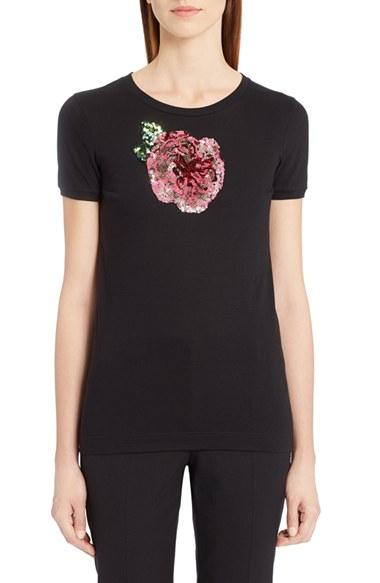 Women's Dolce & Gabbana Sequin Cotton Tee