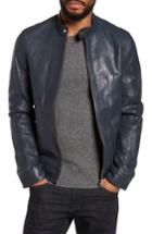Men's Lamarque Leather Moto Jacket, Size - Blue