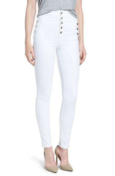 Women's J Brand 'natasha Sky High' High Rise Skinny Jeans - White