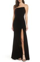 Women's Xscape Strapless Velvet Gown - Black