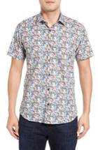 Men's Jared Lang Trim Fit Floral Sport Shirt, Size - White
