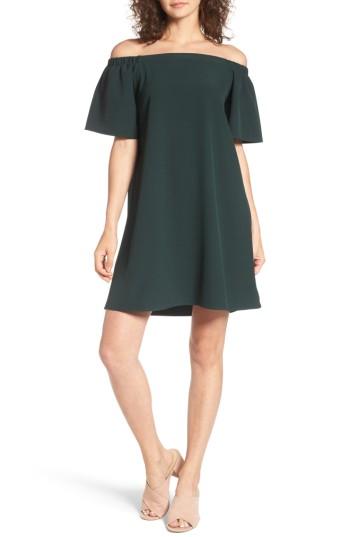 Women's Bp. Off The Shoulder Shift Dress, Size - Green
