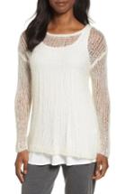 Women's Eileen Fisher Mohair Blend Mesh Sweater