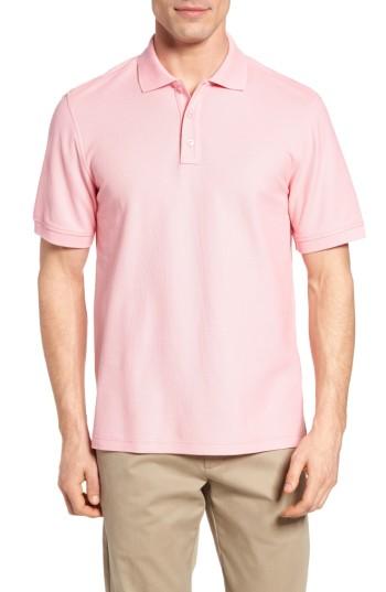 Men's Nordstrom Men's Shop 'classic' Fit Pique Polo, Size Large - Pink