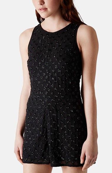 Topshop Beaded Romper Black