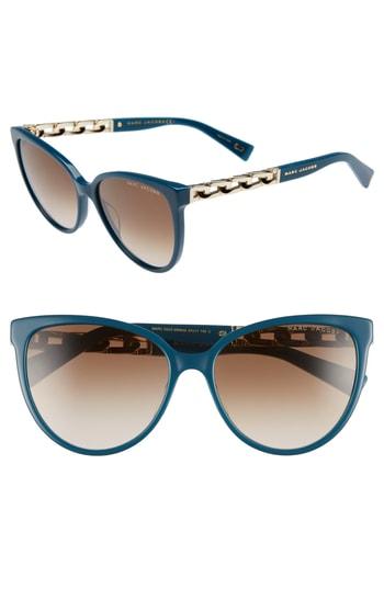 Women's Marc Jacobs 57mm Gradient Cat Eye Sunglasses - Blue