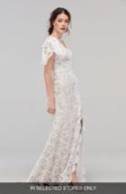 Women's Willowby Udara Flutter Sleeve Lace Faux Wrap Gown