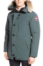 Men's Canada Goose 'chateau' Slim Fit Genuine Coyote Fur Trim Jacket, Size - Grey