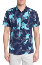 Men's Tori Richard Koi Cabana Trim Fit Camp Shirt - Blue