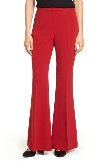 Women's Lewit Flared Crepe Pants - Red