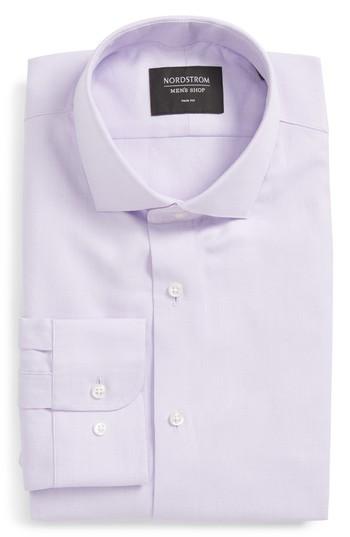 Men's Nordstrom Men's Shop Trim Fit Solid Dress Shirt 32/33 - Purple