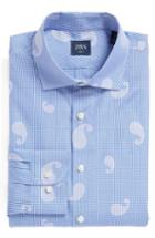 Men's John W. Nordstrom Trim Fit Check & Paisley Dress Shirt .5 - Blue