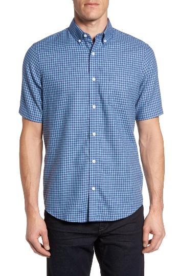 Men's Nordstrom Men's Shop Regular Fit Check Sport Shirt - Blue/green