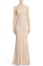 Women's Rachel Gilbert Hand Embellished Halter Mermaid Gown